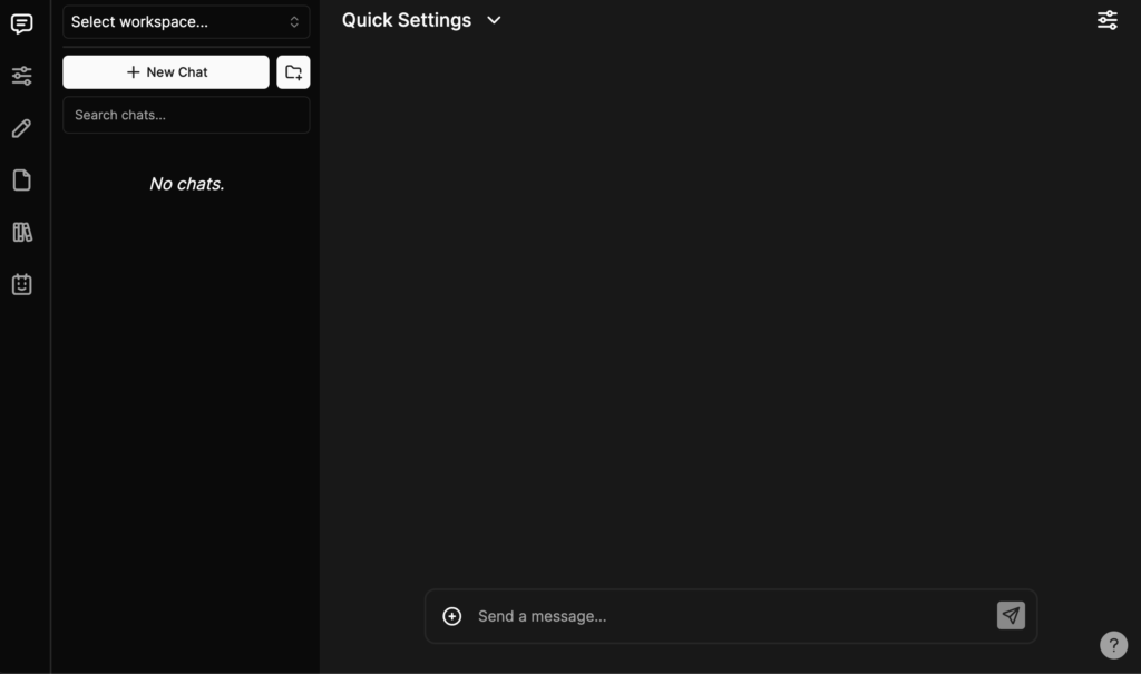 A sample screen preview of a local AI chat interface.